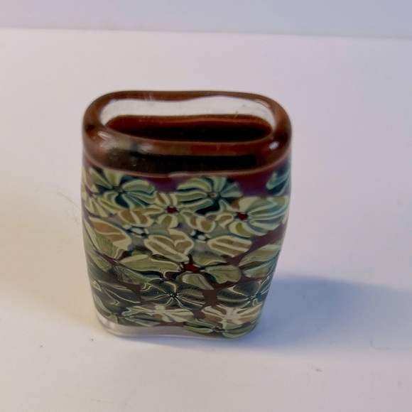 Artisan Made Vintage Lampwork Glass Bead Pendant Swirls Pinwheels - Picture 4 of 6